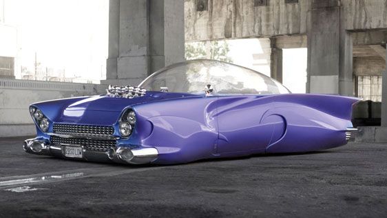 Purple 1955 Ford Beatnik Bubbletop Custom
