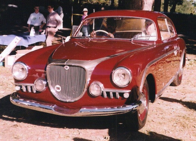 Red 1950 Lancia Aurelia B50 Coupe
