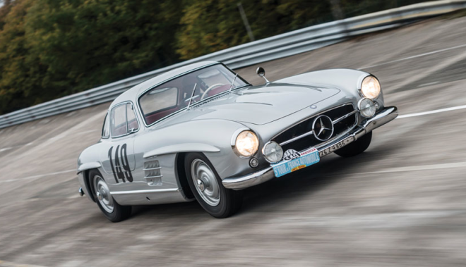 Grey 1955 Mercedes-Benz 300 SL 'Sportabteilung' Gullwing