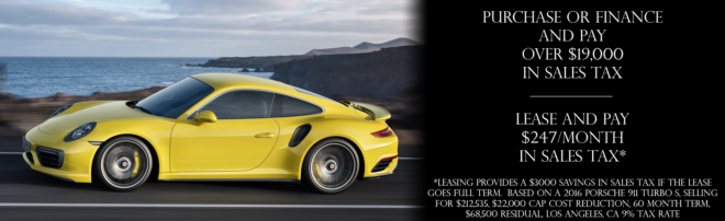 Leasing a 2016 Porsche 911 Turbo S for the tax break