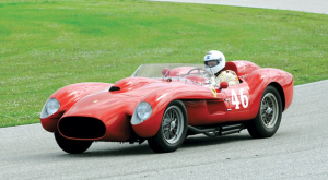 Vintage Ferrari being raced at Cavallino