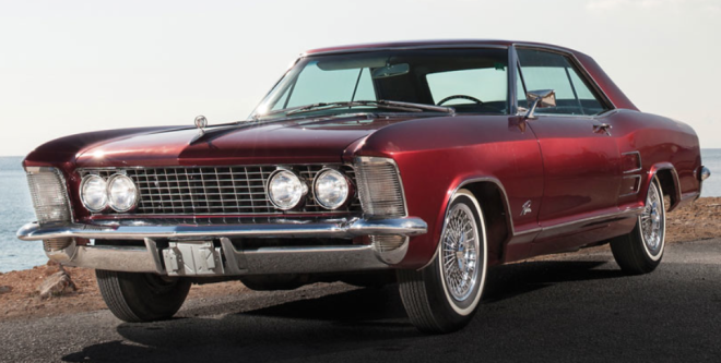 Burgundy 1963 Buick Riviera front end
