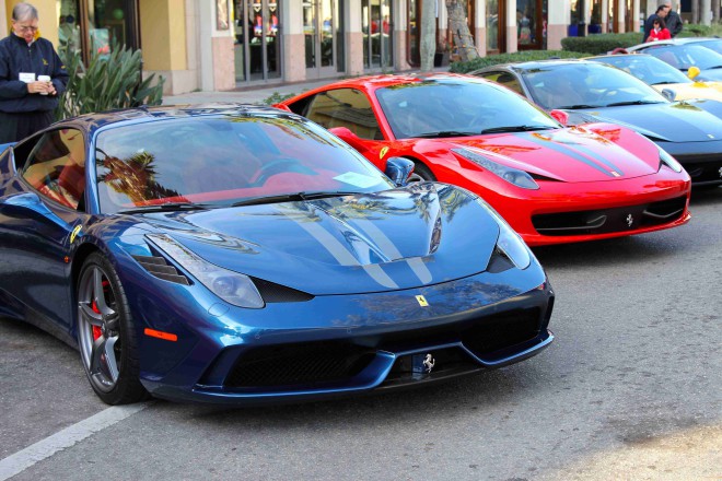 Line of Ferrari 488s at Cars on Fifth