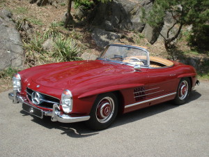 Lease a red Mercedes 300 SL Roadster