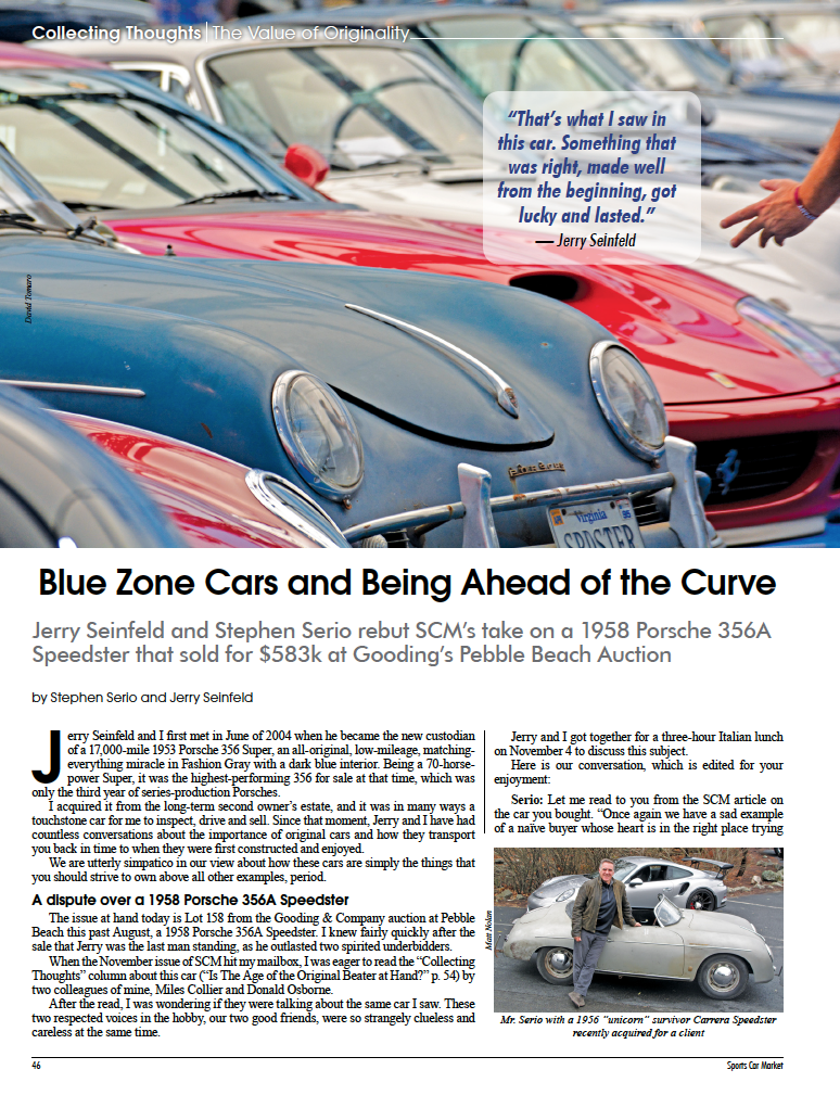Sports Car Market Article on Jerry Seinfeld's Porsche 356