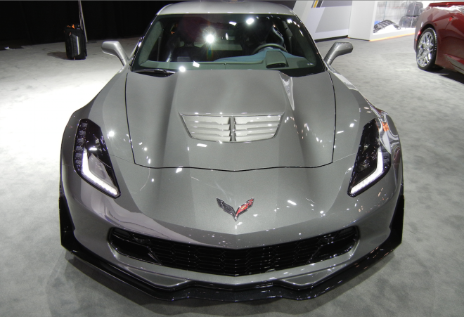 The nose of the 2016 Corvette Z06 at the New York Auto Show