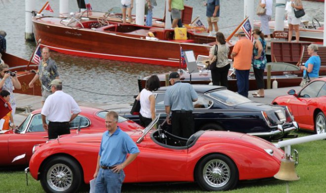 Red Jaguar at the Keels & Wheels Concours