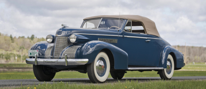 Lease a blue 1939 Cadillac Convertible