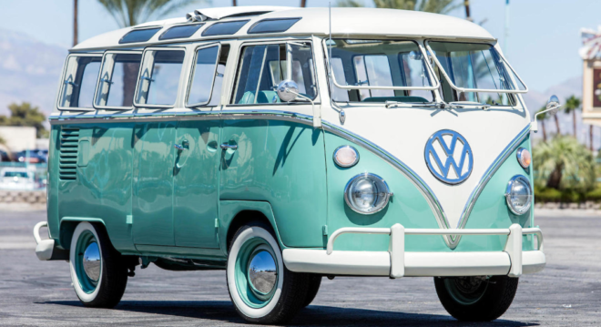 Lease a teal Volkswagen bus