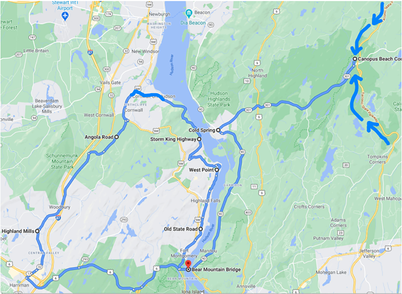 My Favorite Drive Storm King Highway, Google Driving Directions Map, Exotic Car Leasing