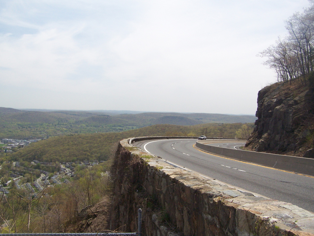 My Favorite Drive Storm King Highway, View of West Point from Curving Road, Lease a Vintage Car