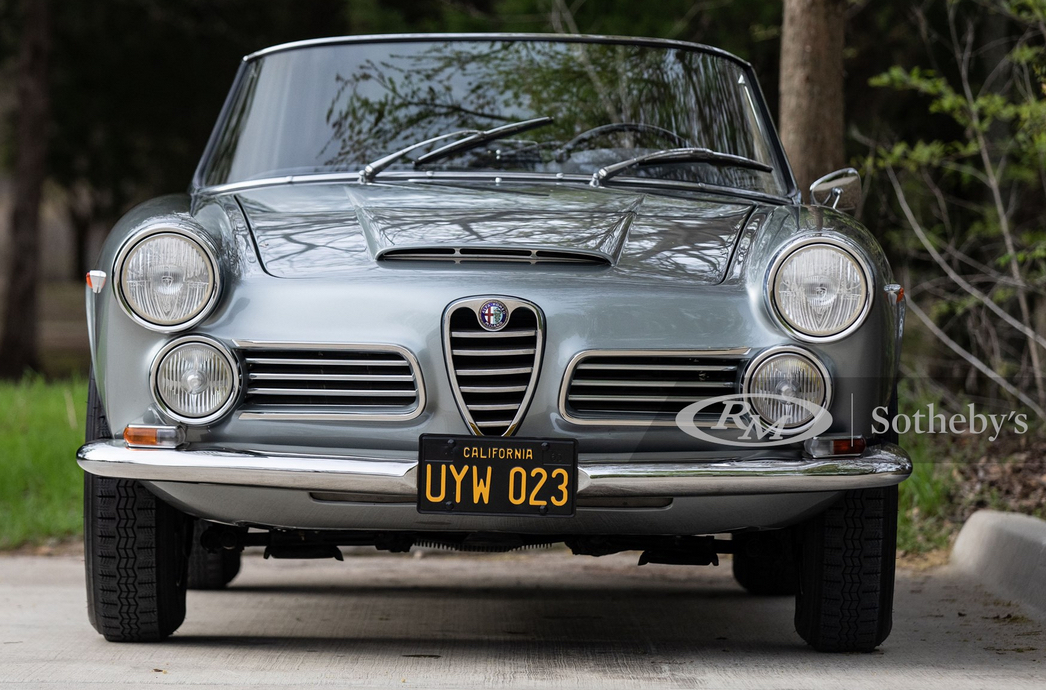 1965 Alfa Romeo 2600 Spider, Silver, Front View - Lease a Vintage Alfa with Premier from RM Sotheby's Auction