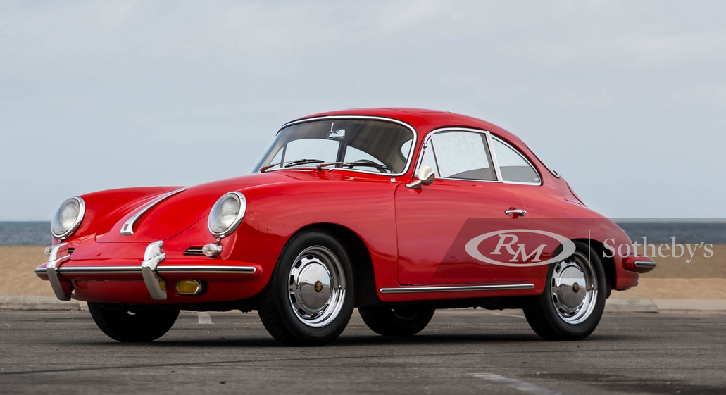 Red 1965 Porsche 356C 1600 SC ‘Sunroof’ Coupe, on runway, three-quarter panle drivers side, Premier Loves Leasing Porsches from RM Sotheby's