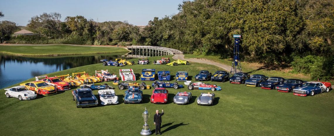 Roger Penske with Amelia Island Concours Line-up of Cars on Golf Course. Finance you dream car with Premier