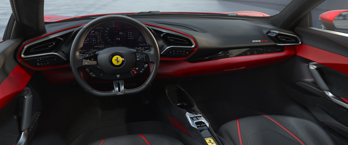 Red Ferrari 296GTB interior - PFS Simple Lease