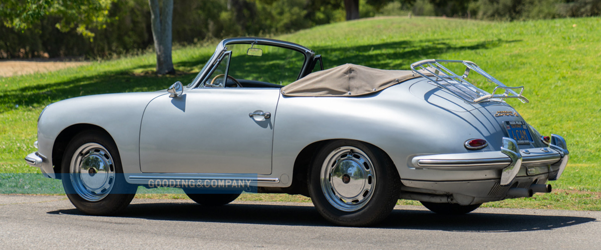 Silver 1964 Porsche 356 left rear