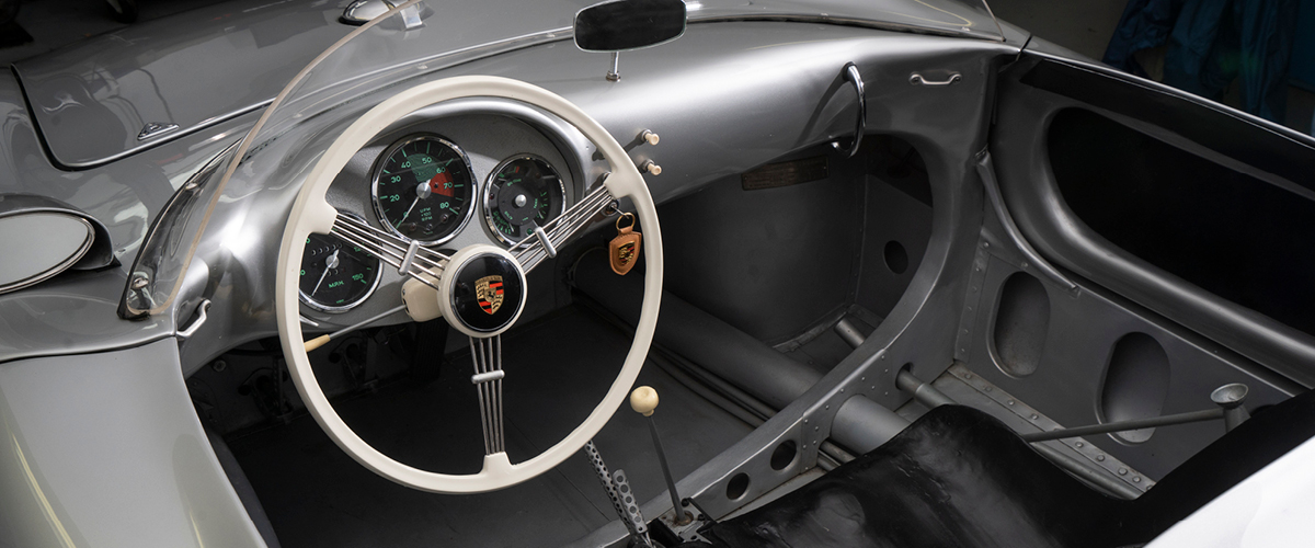 1955 Porsche 550 Spyder interior. #pfs_leasing