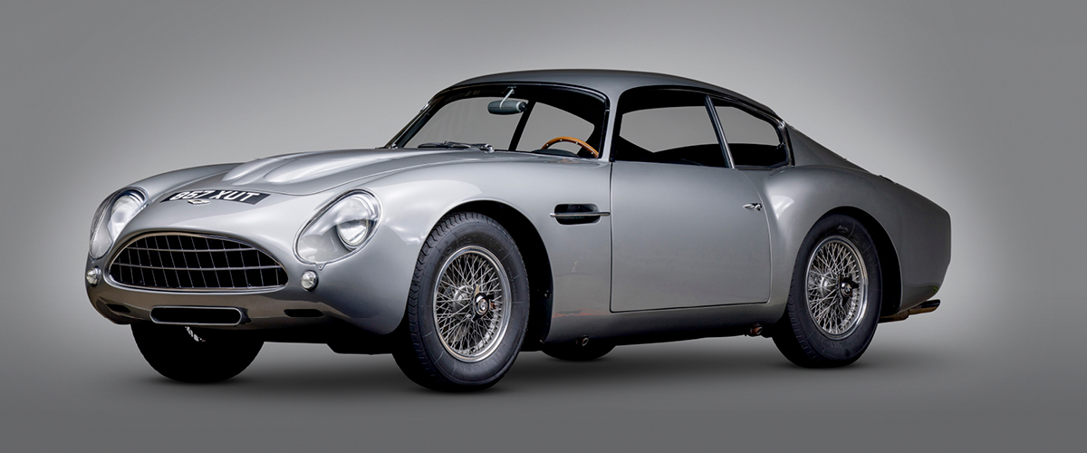 1962 Silver Aston Martin DB4GT Zagato studio photo