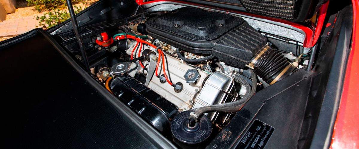 Red Ferrari 308 GTB engine. exotic car finance