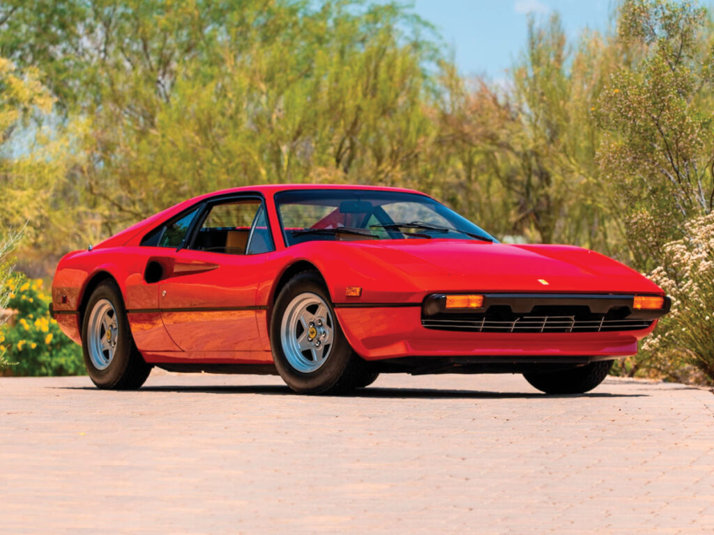 Red Ferrari 308 GTB front view. Finance a Ferrari