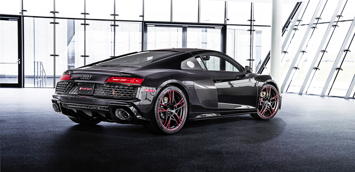 2021 black Audi R8 Panther Edition right side