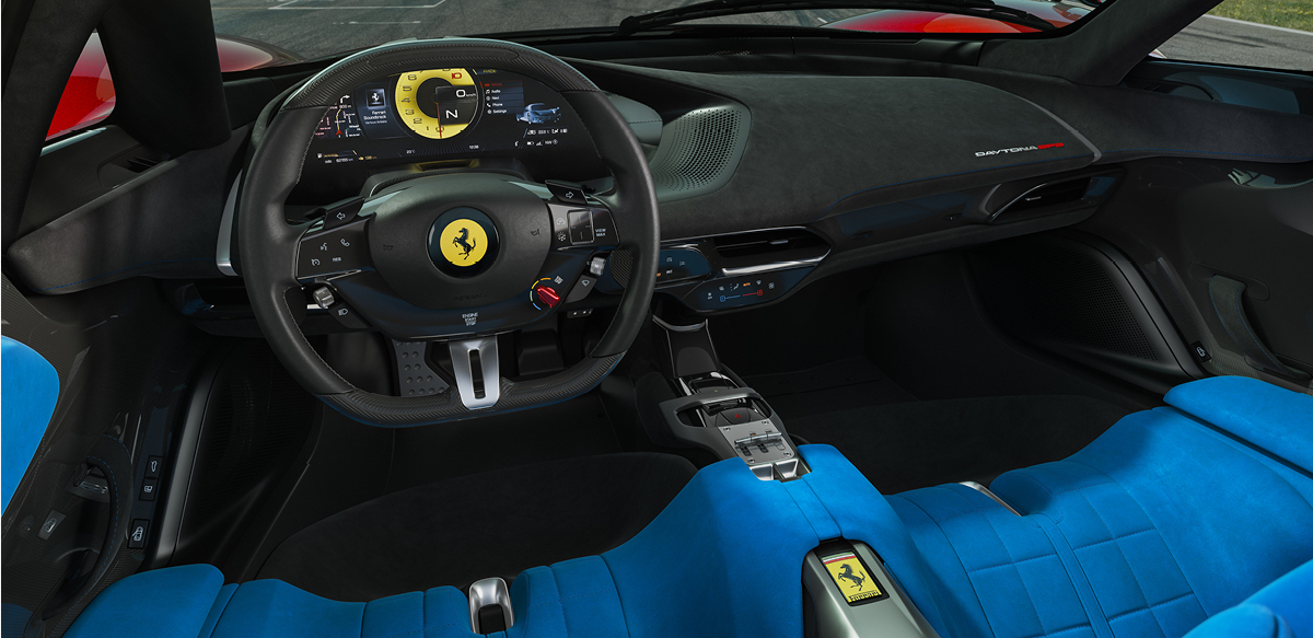 Ferrari Daytona SP3 blue interior