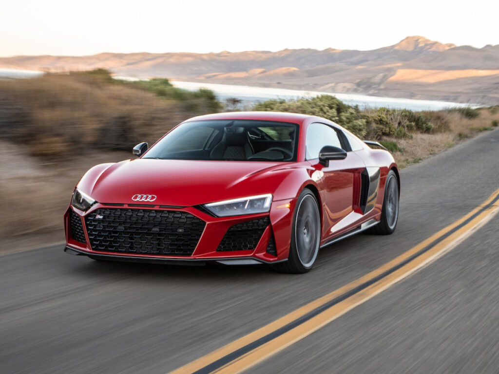 Red Audi R8 on road