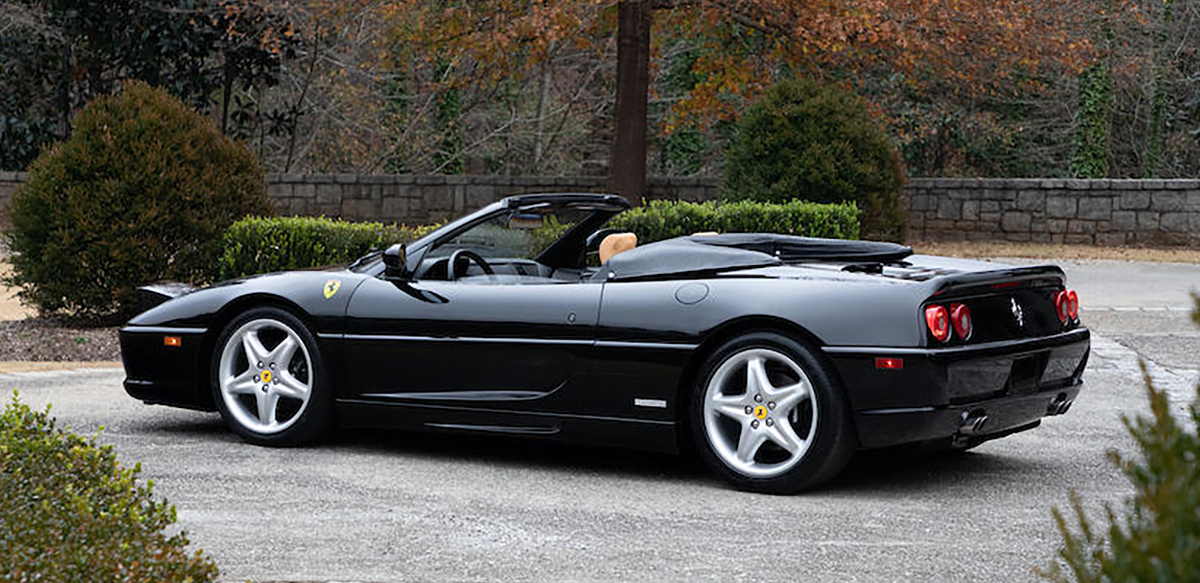 Black Ferrari F355 top down, rear