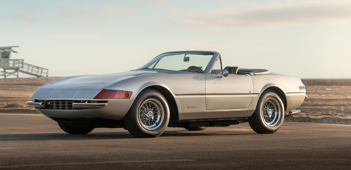 Silver Ferrari Ferrari Daytona front view