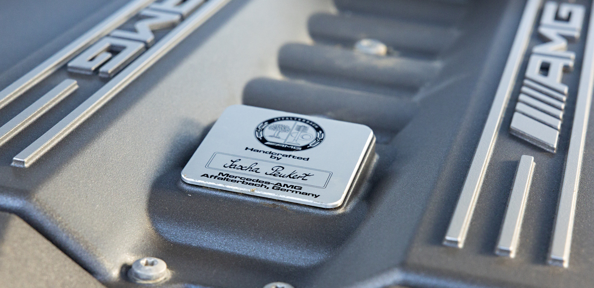 Mercedes SLS AMG engine builder signature plate