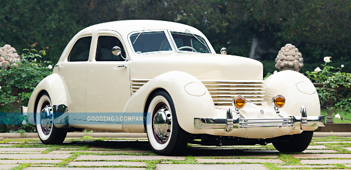 White 1937 Cord 812 front right view