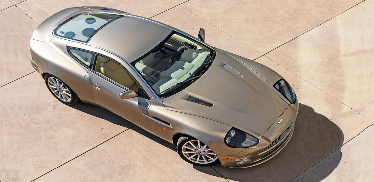 Gold Aston Martin Vanquish Top View