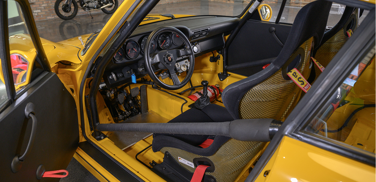 Yellow Porsche 911 Carrera 4 Lightweight Interior View