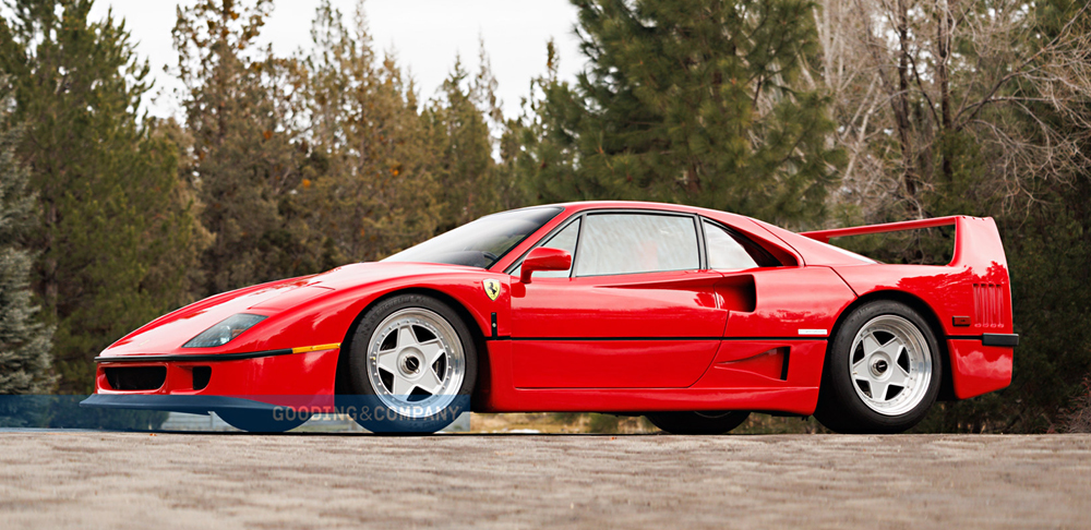 Red Ferrari F40 left side view