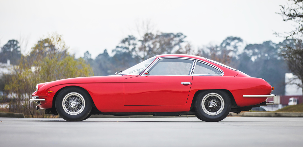 Red Lamborghini 400 GT profile view