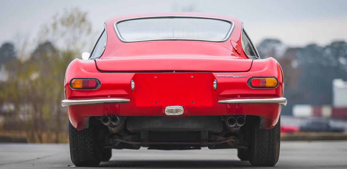 Red Lamborghini 400 GT rear view