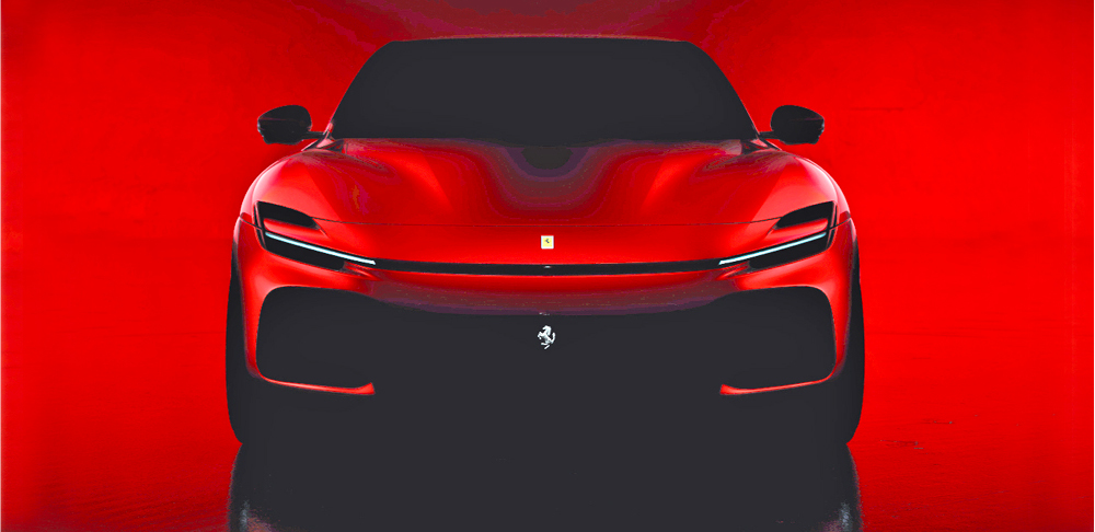Red Ferrari Pursangue front view