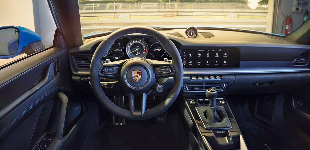 2022 Porsche 911 GT3 dash view.