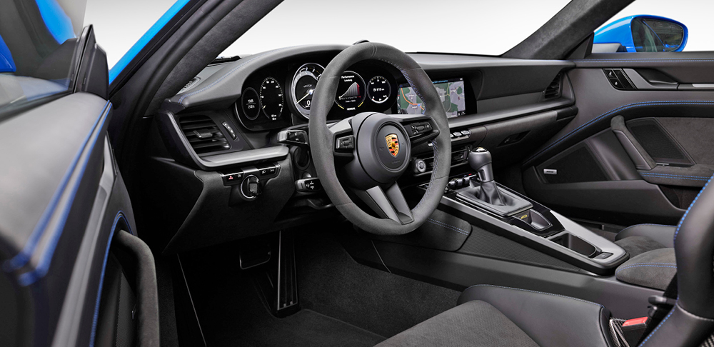 2022 Porsche 911 GT3 interior view.