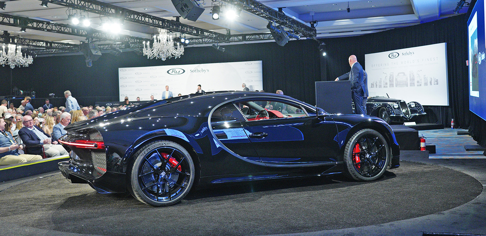 Black Bugatti Chiron at Amelia Island auction