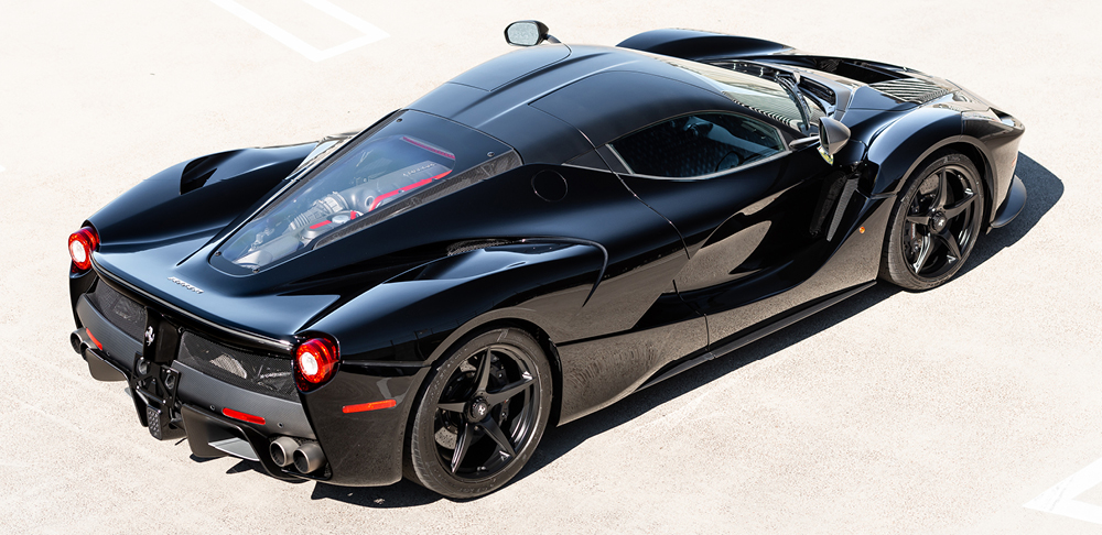 Black Ferrari La Ferrari top view