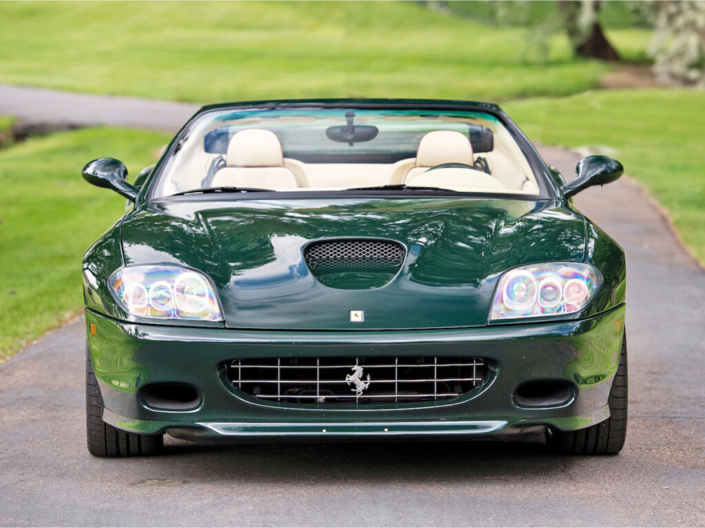 2005 Green Ferrari Superamerica driving