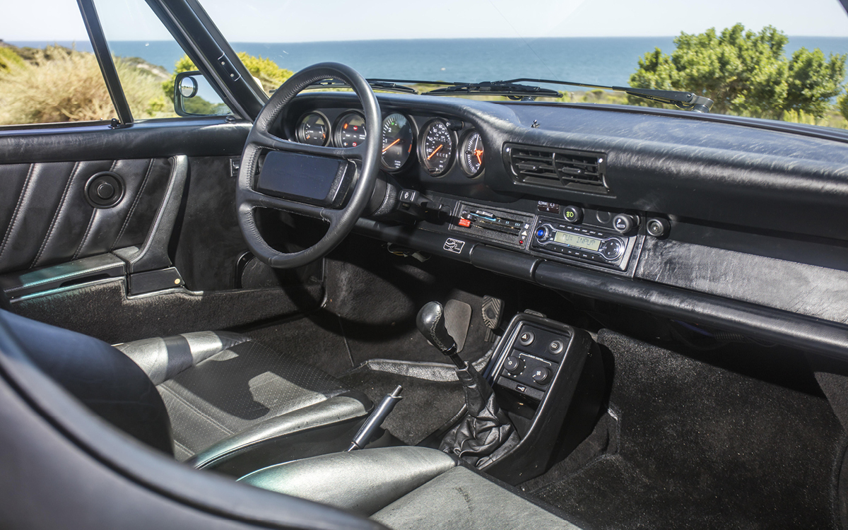 Yellow Porsche Carrera Turbo Look + Slant Nose interior view