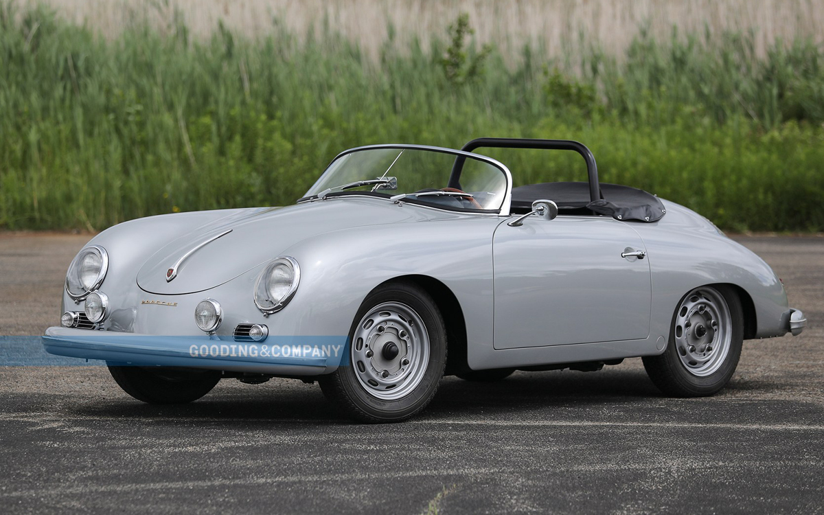 Gray 1958 Porsche Speedster front left view