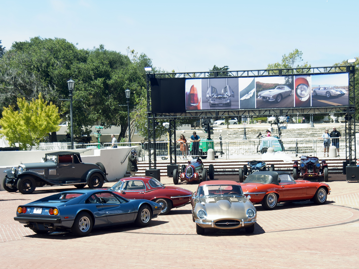 Monterey Square displayed cars