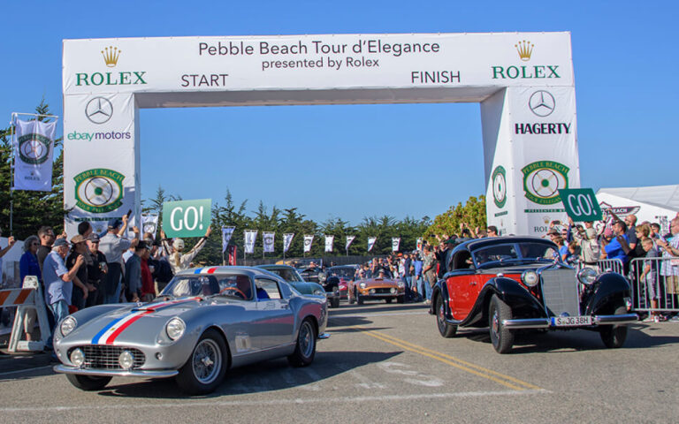 Classic Ferrari and Mercedes on Pebble Beach Tour d’ Elegance