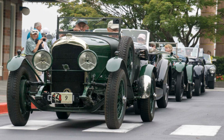 Classic green Bentley in Pebble Beach Motoring Classic