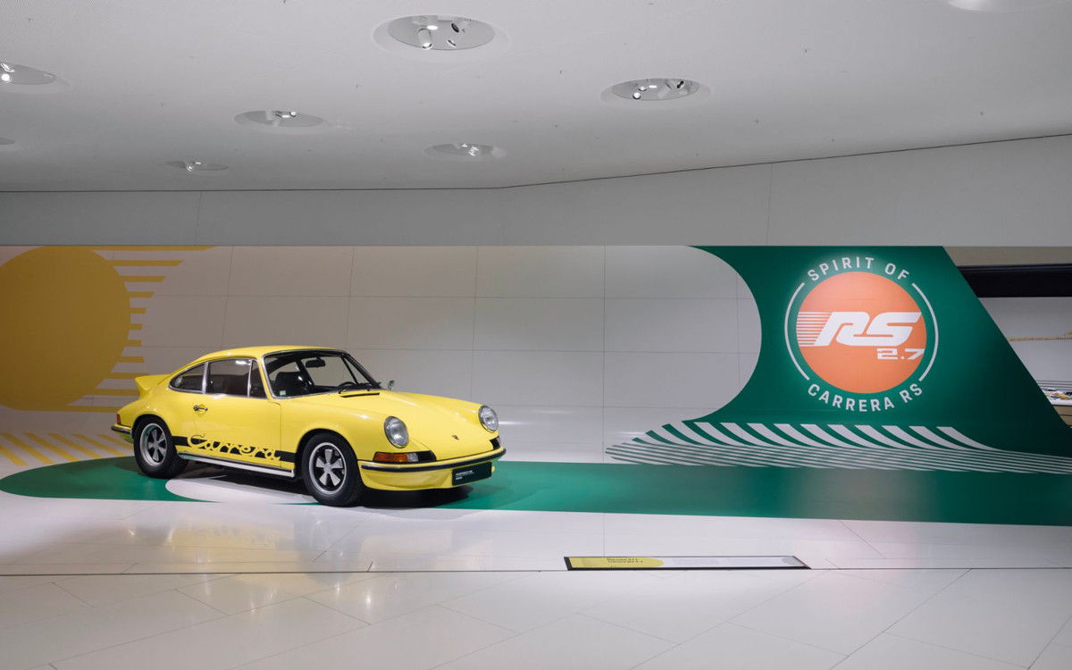 Yellow 1973 911 Carrera 2.7 RS in Porsche Museum
