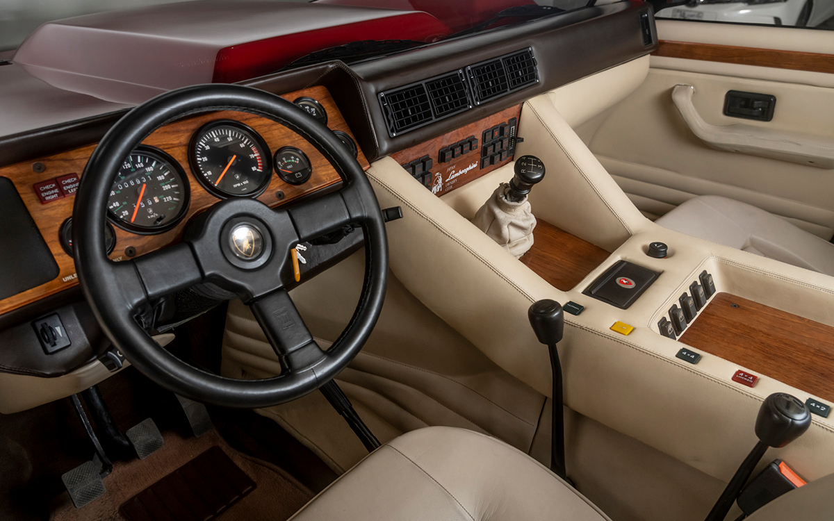 Red Lamborghini LM002 dashboard view