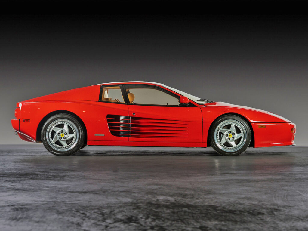 Red Ferrari Testarossa F512M right side profile